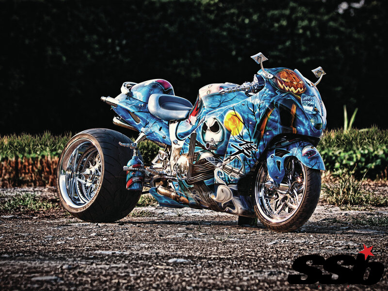 Custom Motorcycle — Blue