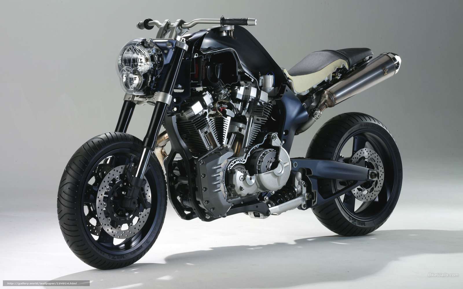 custom motorcycle cutaway view