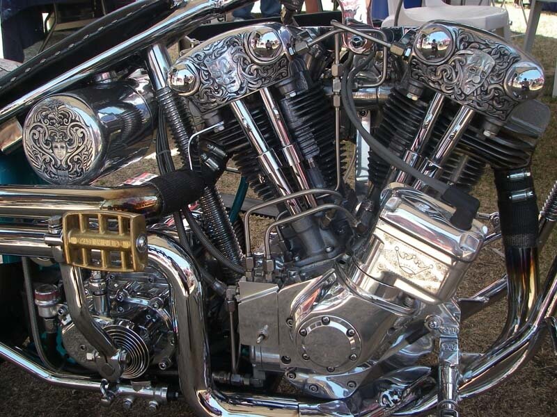 Custom motorcycle engine details