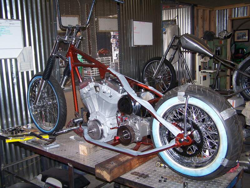 Custom Motorcycle Frame — Red