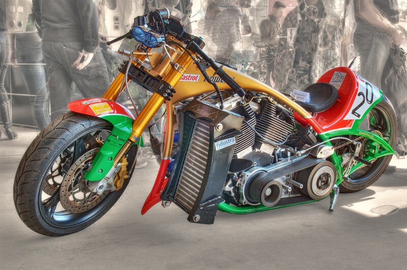 Custom Motorcycle — Green