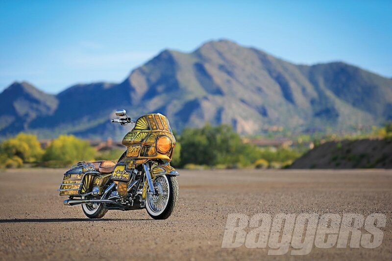 Custom Motorcycle on Desert