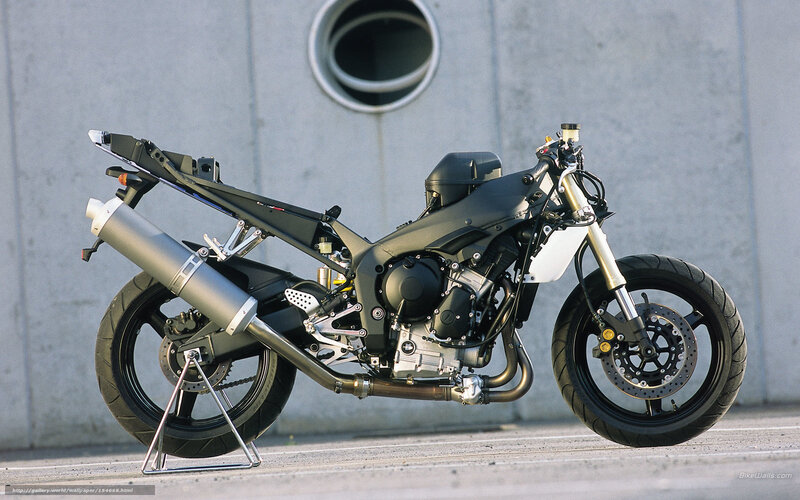 Custom motorcycle on display