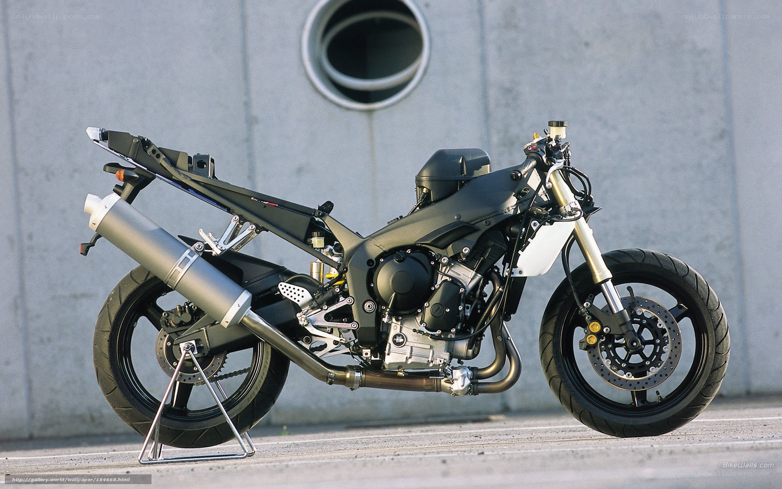 Custom motorcycle on display