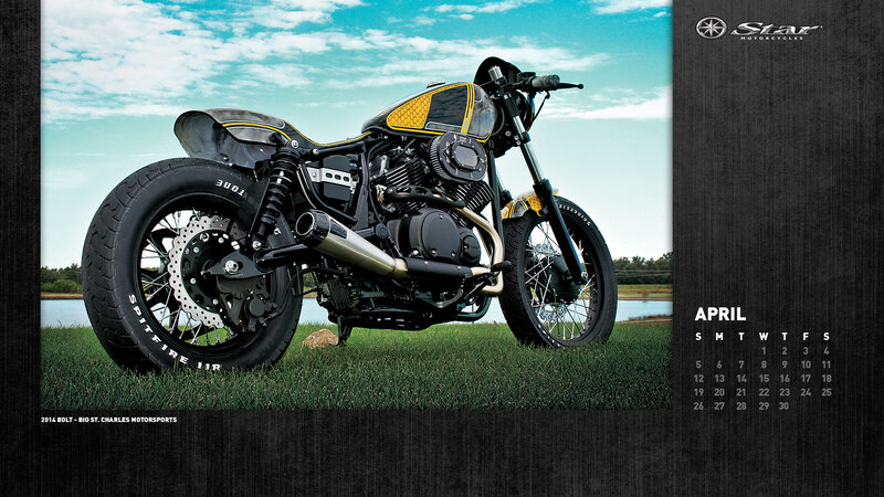 Custom Motorcycle on Grass — Black