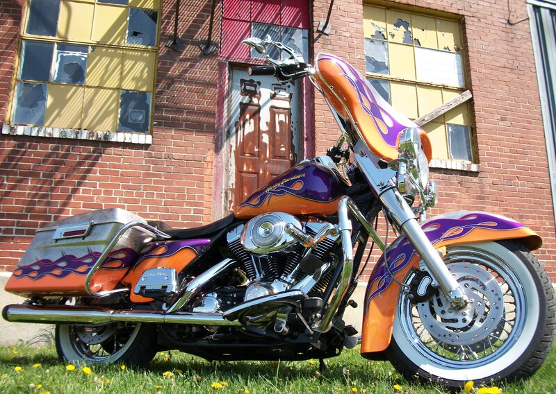 Custom Motorcycle on Grass
