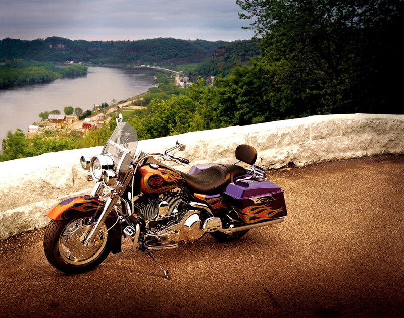 Custom Motorcycle on Overlook