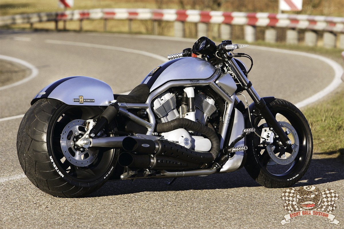 custom motorcycle on racetrack