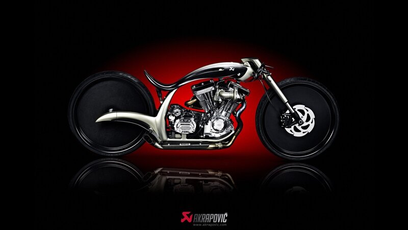 custom motorcycle on red background