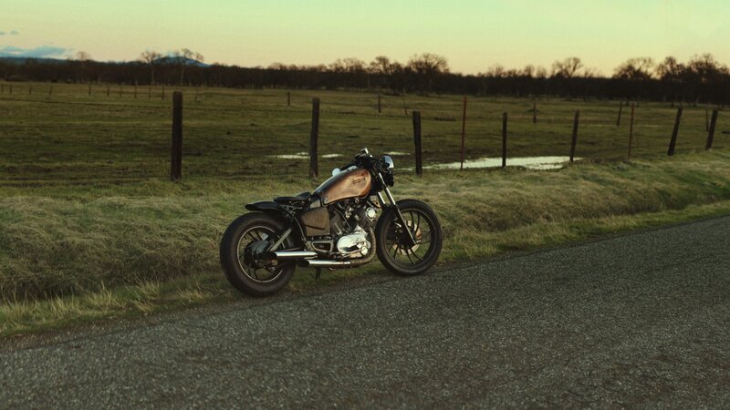 Custom Motorcycle on Road — Green