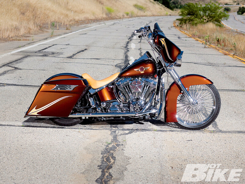 Custom Motorcycle on Road
