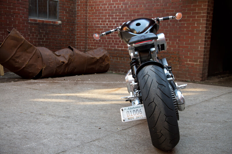 Custom Motorcycle Rear View