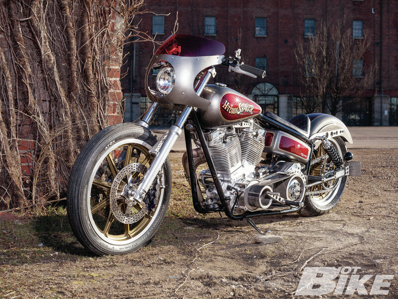 Custom Motorcycle — Silver, Dramatic