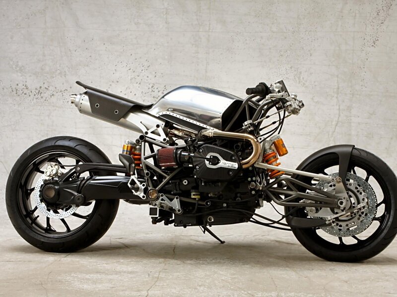 Custom Motorcycle — Silver, Industrial, Photograph, Engine, Exhaust