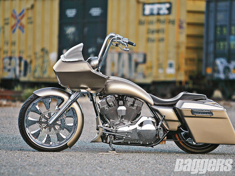 Custom Motorcycle — Silver, Industrial