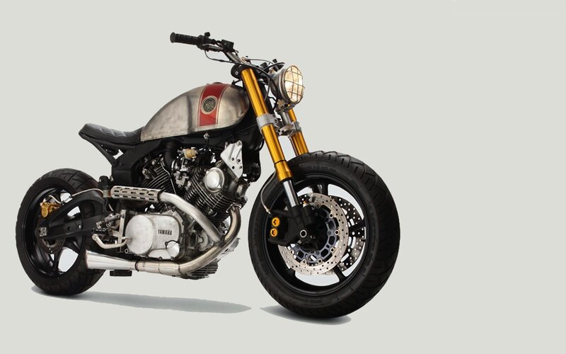 Custom Motorcycle — Silver, Neutral, Photograph, Fuel Tank