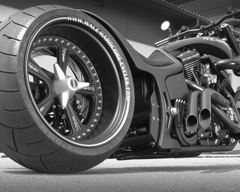 Custom Motorcycle Wheel — Black