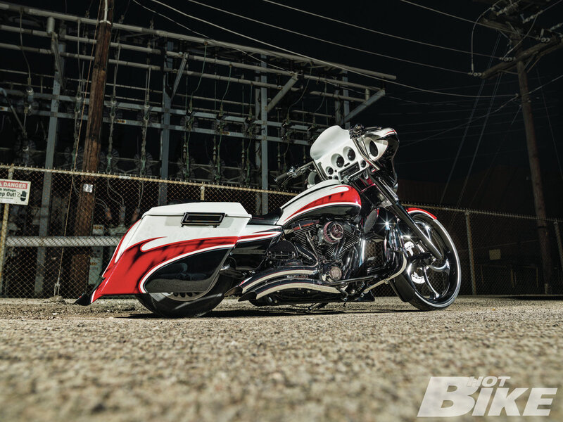 Custom Motorcycle — White, Dramatic