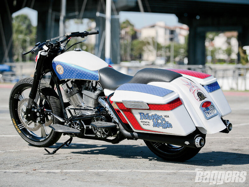 Custom Motorcycle — White, Outdoor