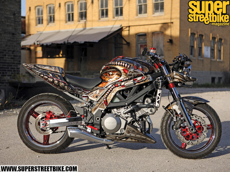 custom motorcycle with alien design