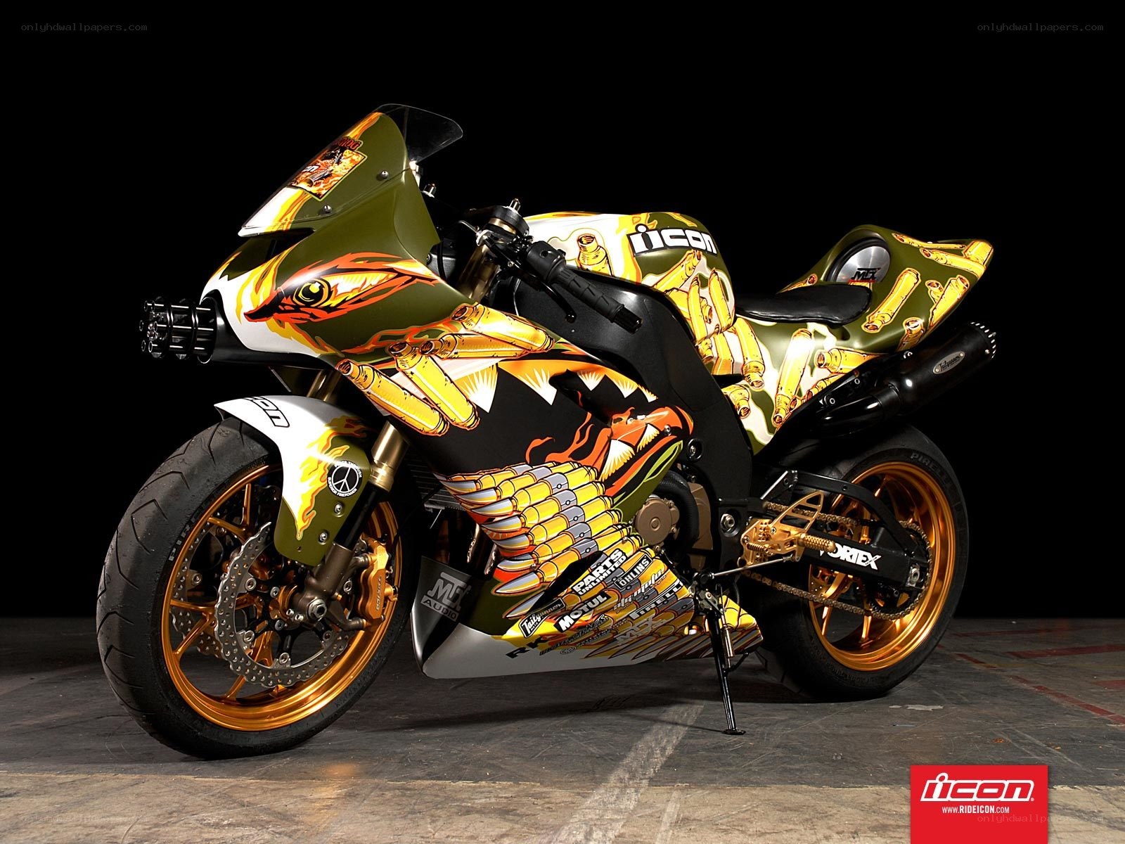 custom motorcycle with bullet design