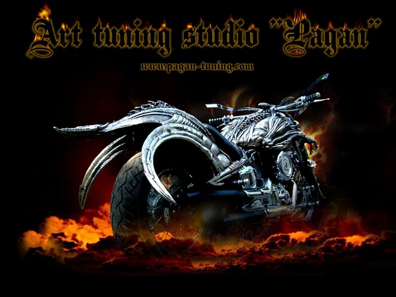 Custom Motorcycle with Dragon Design