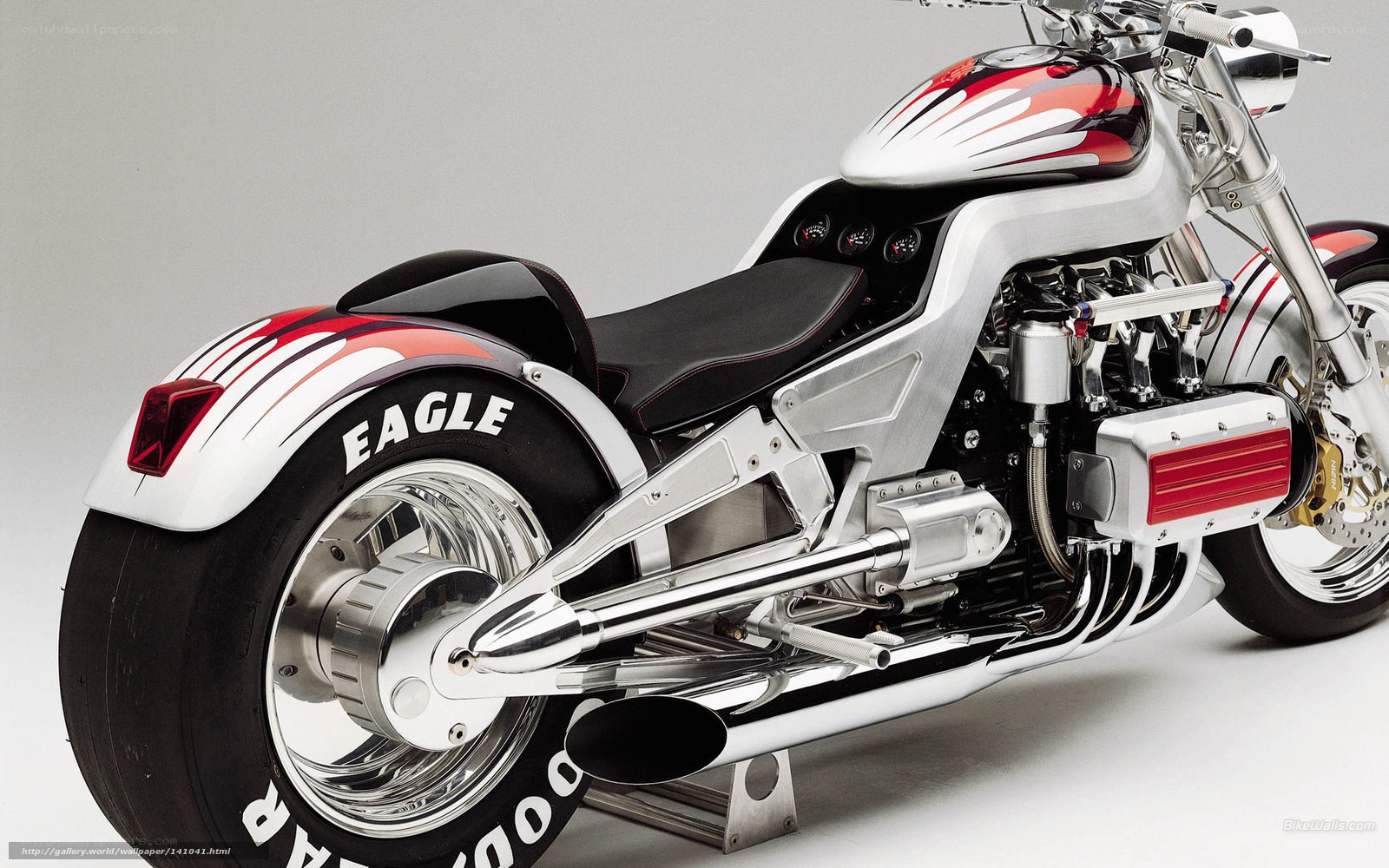 Custom motorcycle with eagle branding