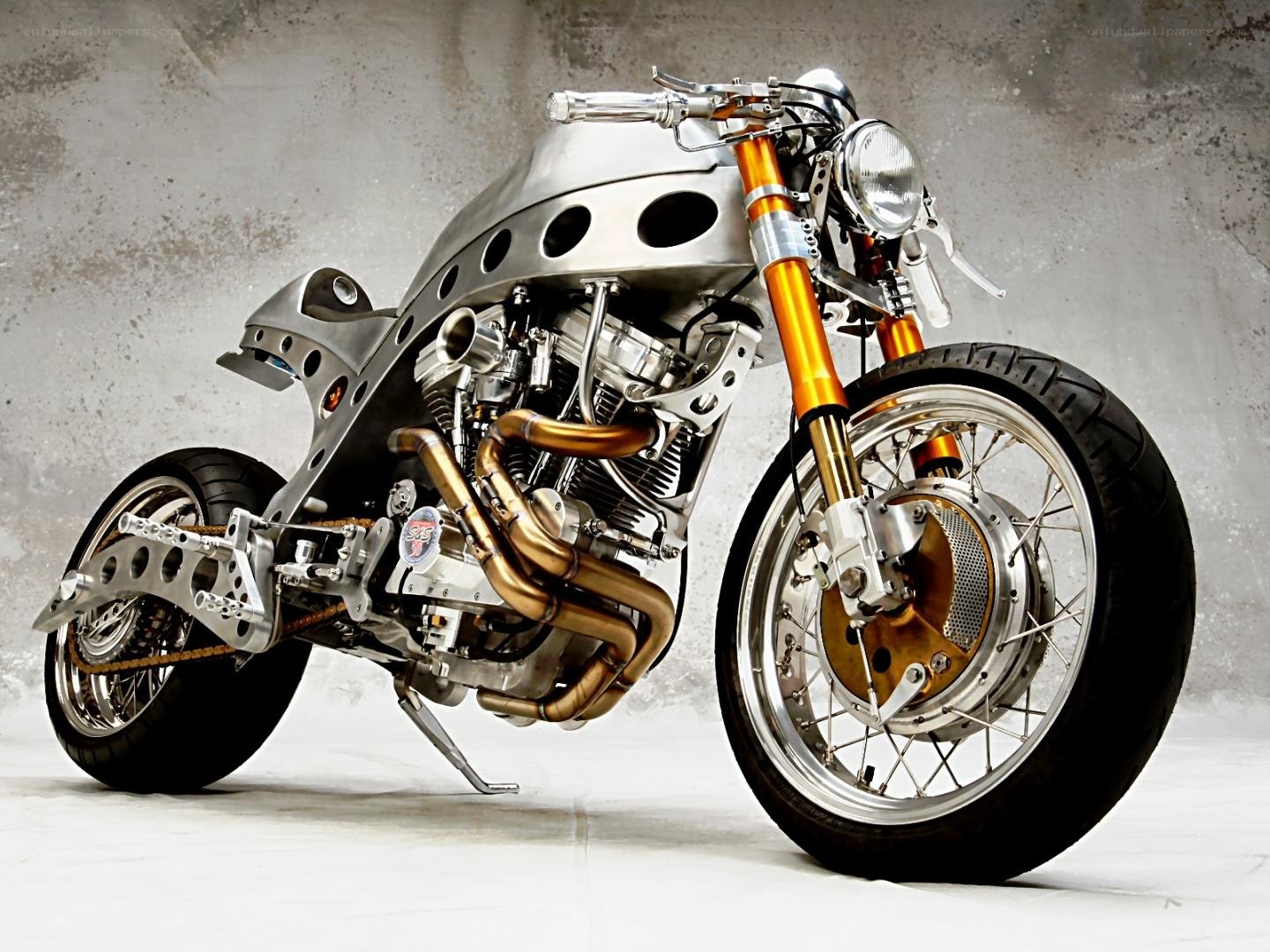custom motorcycle with exposed engine