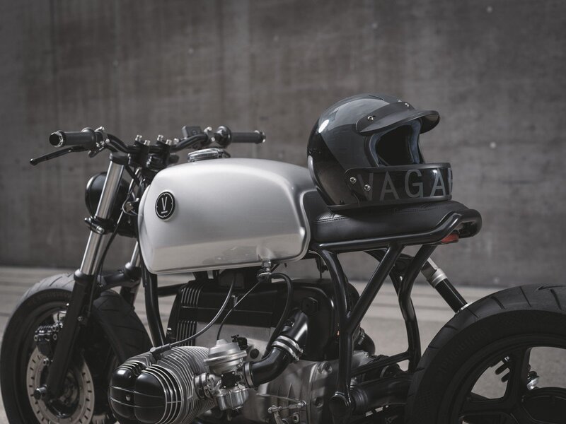 Custom Motorcycle with Helmet
