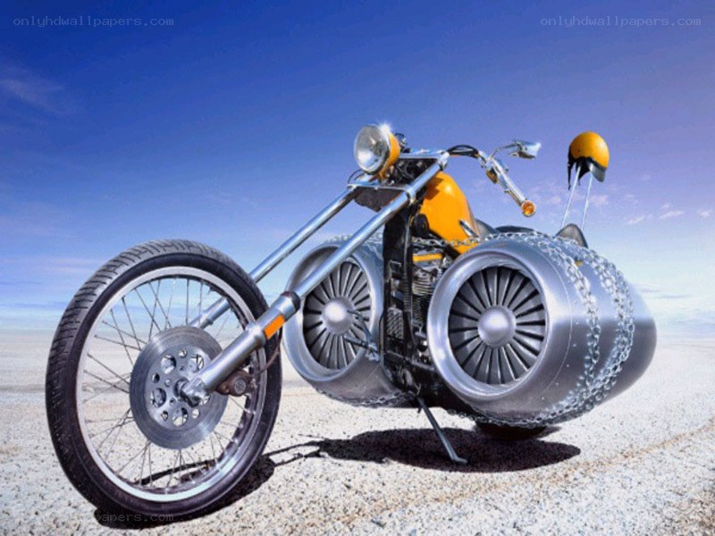 custom motorcycle with jet engines
