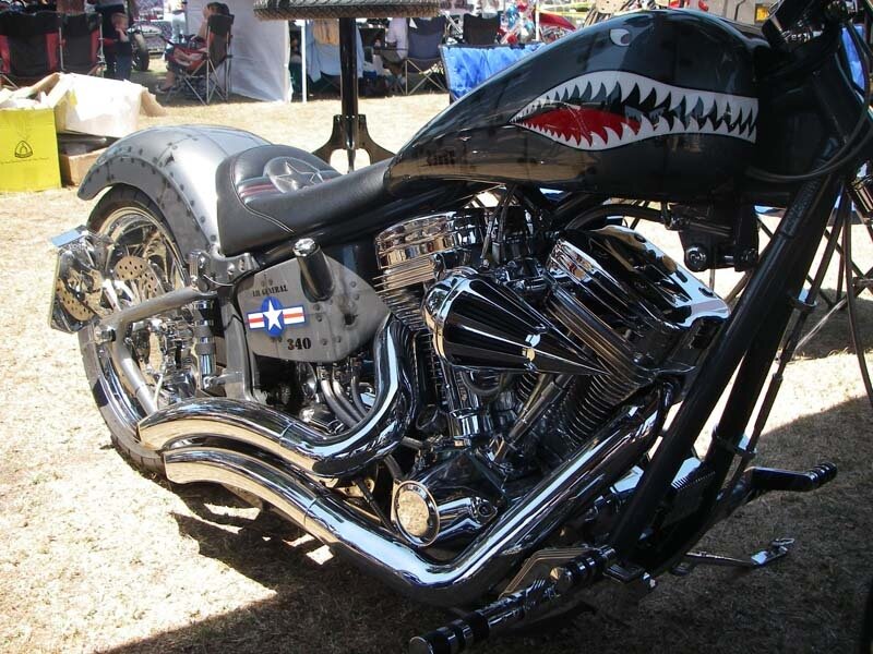 Custom motorcycle with shark design