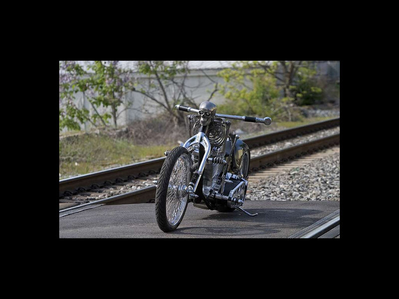 Custom Motorcycle with Skull