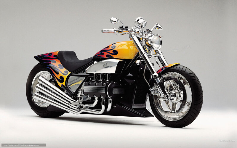 Custom Motorcycle — Yellow, Neutral, Photograph