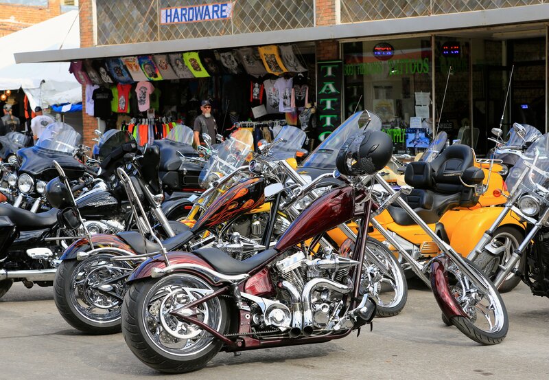 Custom Motorcycles on Display — Black