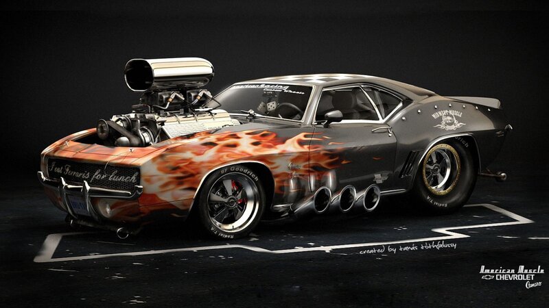 Custom Muscle Car — Black