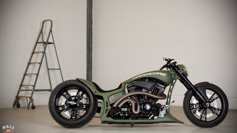 Custom Olive-green Motorcycle