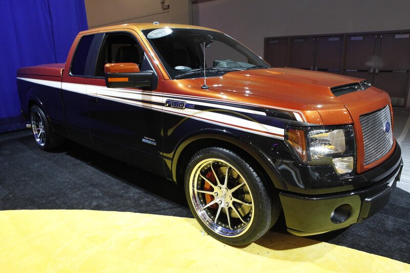 Custom Orange and Black Pickup Truck