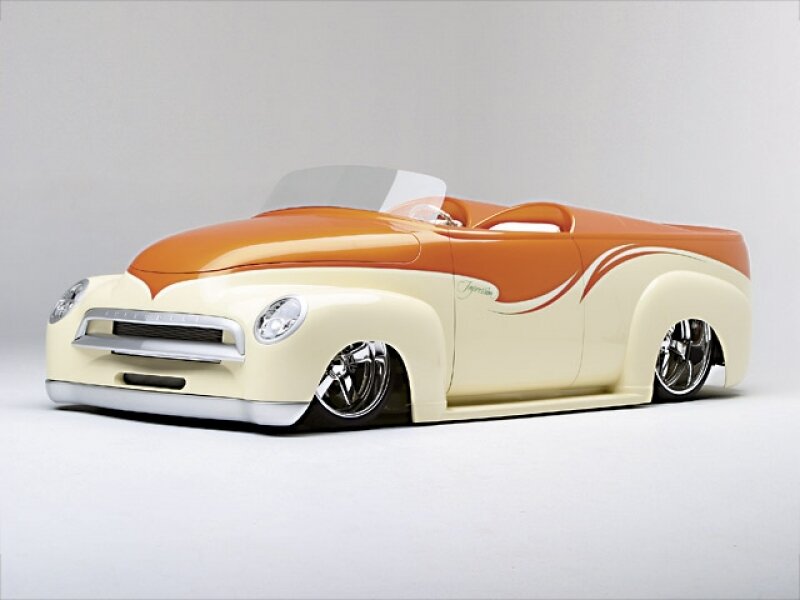 custom orange and cream convertible