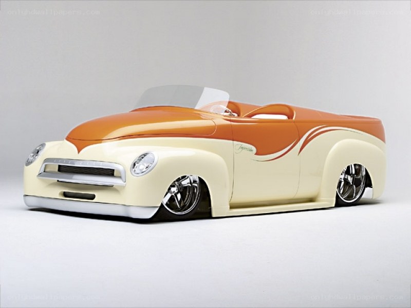 custom orange and cream convertible