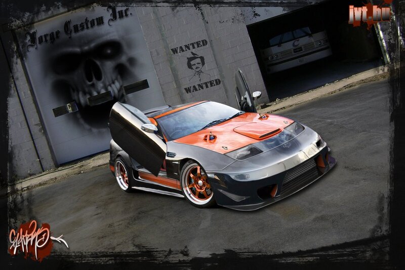 Custom Orange and Silver Sports Car