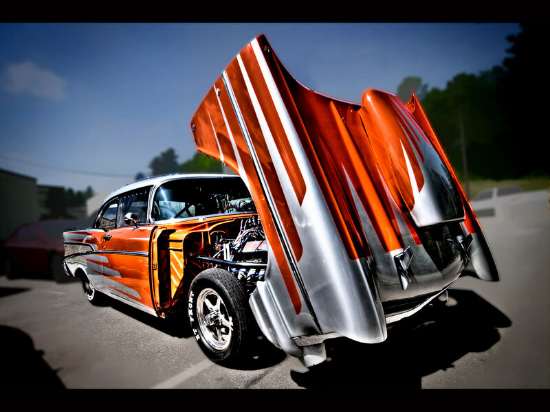 Custom Orange Car — Dramatic, Afternoon