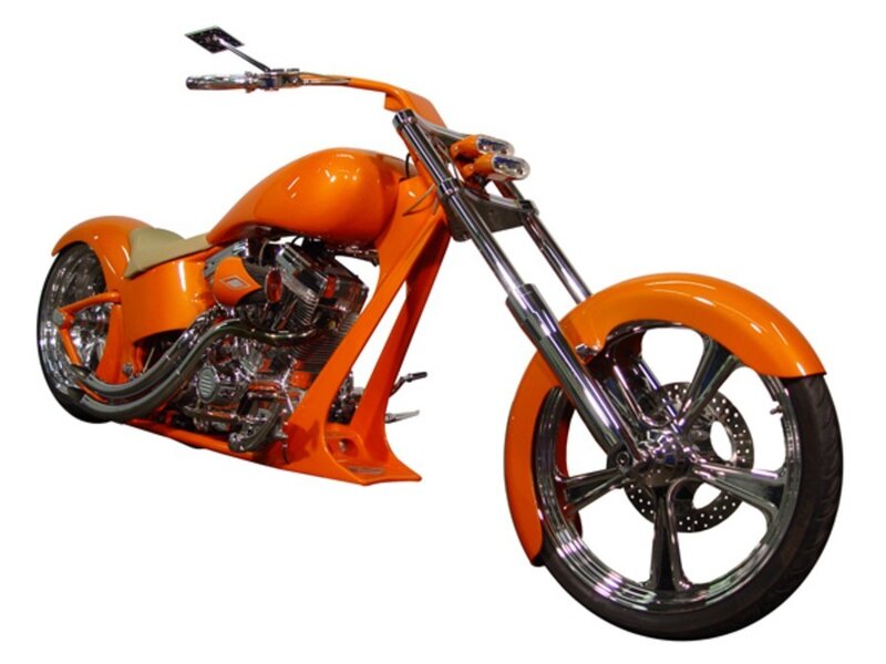Custom Orange Chopper Motorcycle — Showcase