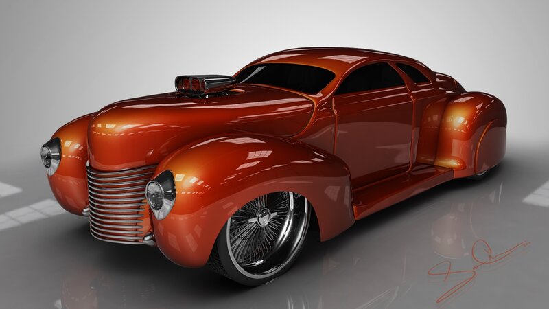 Custom Orange Hot Rod — Sleek