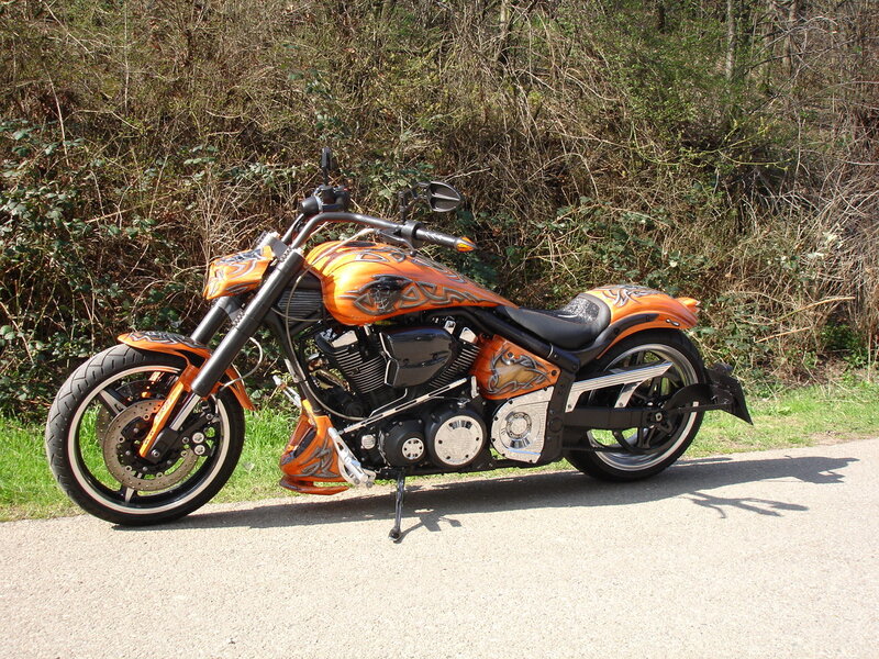Custom Orange Motorcycle — Calm