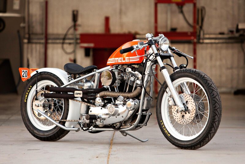 Custom Orange Motorcycle — Mechanical