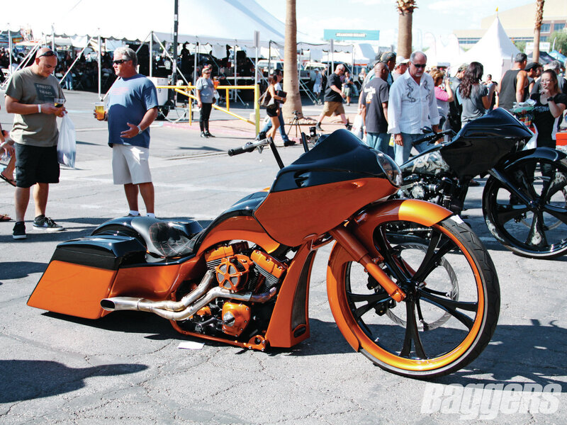 Custom Orange Motorcycle — Outdoor, Afternoon