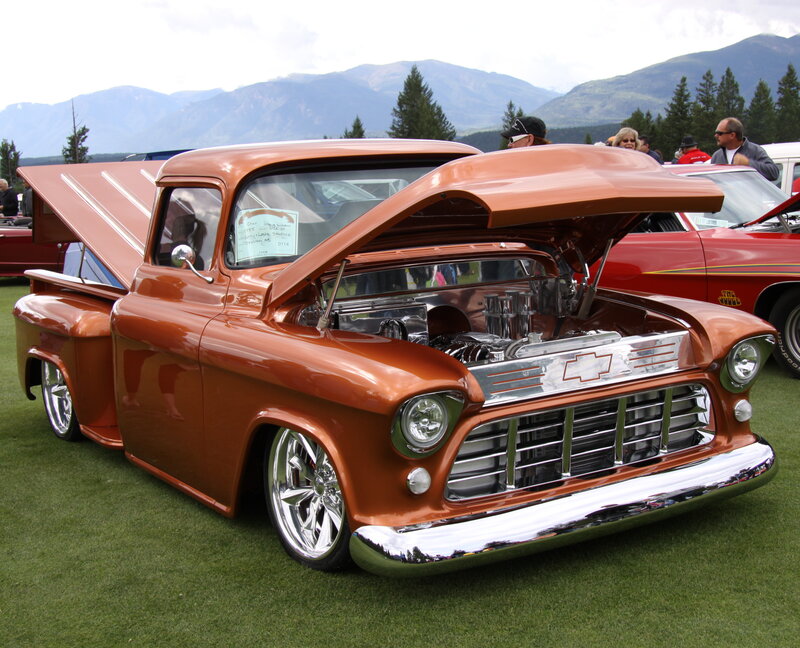 Custom Orange Pickup Truck — Outdoor