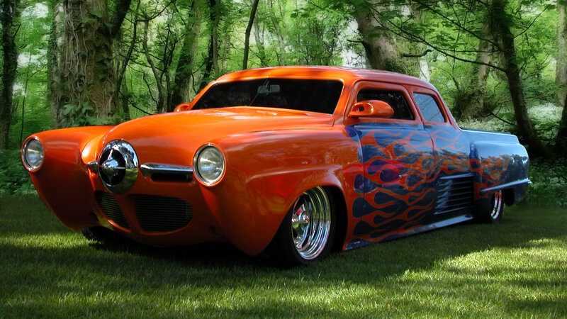 Custom Orange Pickup Truck — Serene