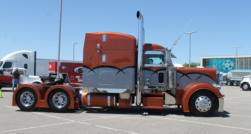 Custom Orange Semi-truck — Bright
