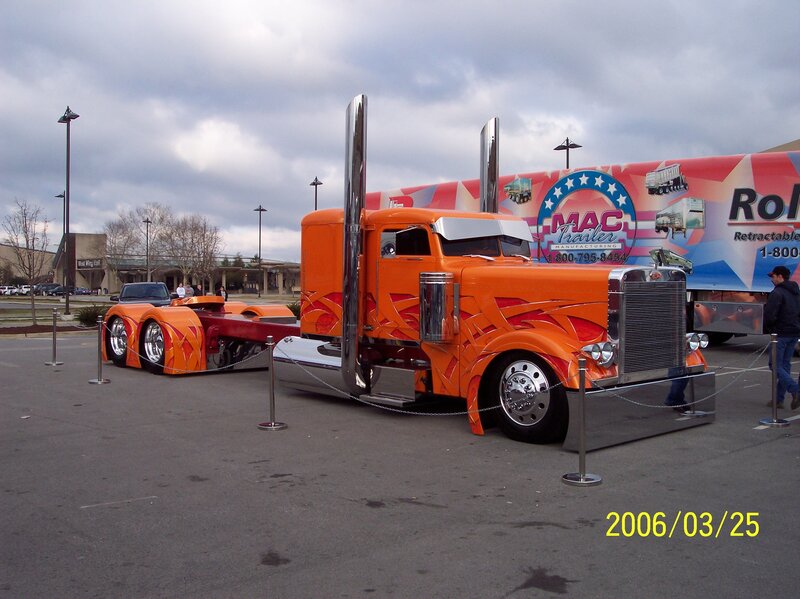 Custom Orange Semi-truck — Overcast